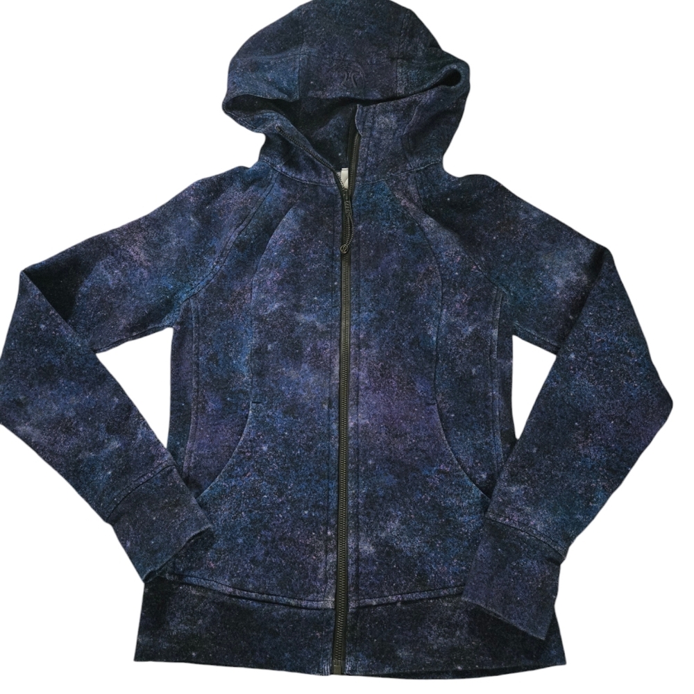 Lululemon Scuba Zip Fleece Hoodie Sz 4 Womens Polar Lights Blue Multi